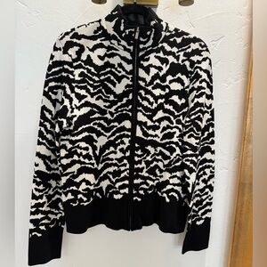 Jones New York Animal Print Sweater Jacket size L